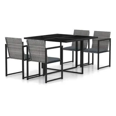 (5) vidaXL Outdoor Dining Set with Cushions Poly Rattan Table & Chair 5/7/9 Piece