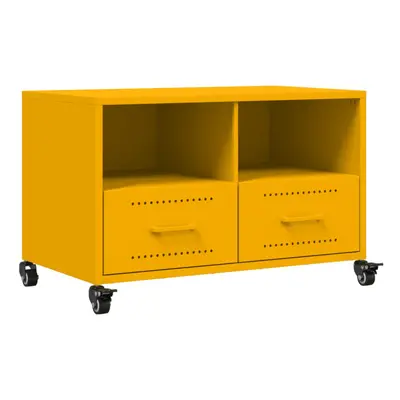 vidaXL TV Cabinet TV Stand TV Unit Sideboard Mustard Yellow Cold-rolled Steel