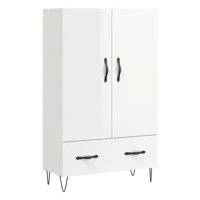 (high gloss white) vidaXL Highboard Sideboard Cupboard Side Cabinet Brown Oak Engineered Wood