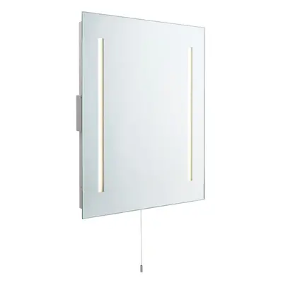 Illuminated LED Bathroom Mirror - Built In Shaver Socket - Pull Cord