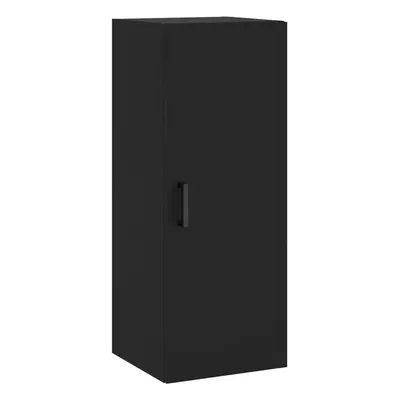 (black) vidaXL Wall Mounted Cabinet Storage Cabinet Side Cabinet Black Engineered Wood