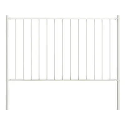 (white) vidaXL Fence Screen with Posts Outdoor Garden Fence Panel Powder-coated Steel