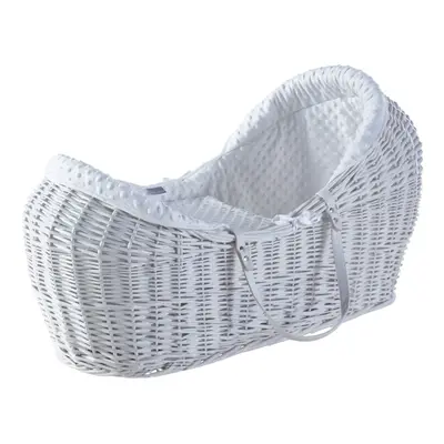 White Dimple White Wicker Pod Moses Basket