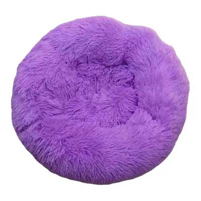 (Purple, XL) Kennel Round Plush Nest Padded Soft Warm For Cat Bed Mat Pad