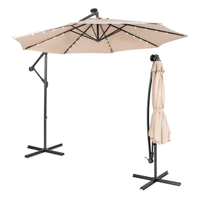 10 ft Cantilever Umbrella w/ Solar-Powered LED Lights