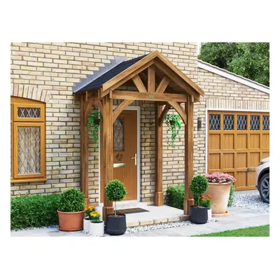 Dunster House Wooden Porch Canopy 2m x 1.5m Thunderdam (4 Post Full Height)