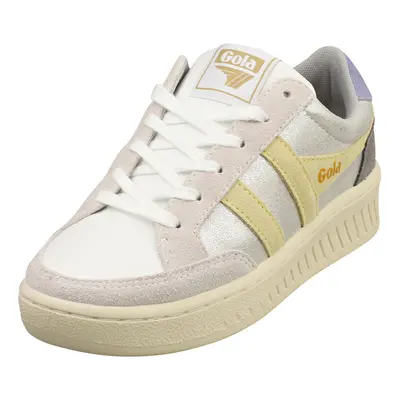 Gola Superslam Blaze Womens Fashion Trainers in Silver Green - UK