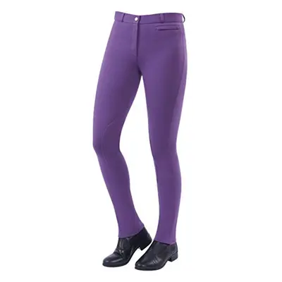 (28in, Berry) Dublin Womens/Ladies Supa-fit Zip Up Knee Patch Jodhpurs