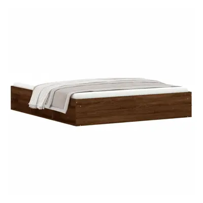 (brown oak, x cm) vidaXL Bed Frame Bedroom Mattress Foundation Guest Room Bedstead Bed Base