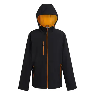 (L, Black/Orange Pop) Regatta Mens Navigate Layer Soft Shell Jacket