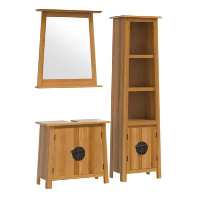 vidaXL Bathroom Furniture Set Piece Storage Sink Cabinet Solid Wood Pine