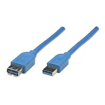 Manhattan A Male/A Female, 2m SuperSpeed USB Extension cable, Blue (322379)