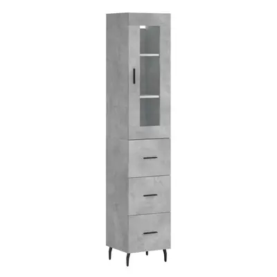 (concrete grey) vidaXL Highboard Sideboard Cupboard Side Board Storage Cabinet Engineered Wood