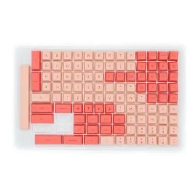 (Pink) Keys Color Matching Keycap Set XDA Profile PBT Sublimation Keycaps for Mechanical Keyboar