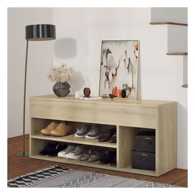 vidaXL Shoe Bench Sonoma Oak Chipboard Home Shoe Organiser Cabinet Hall Bench