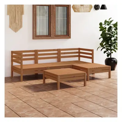 vidaXL Garden Lounge Set Outdoor Lounge Set Piece Solid Pinewood Honey Brown