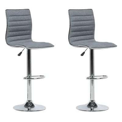 Set of Bar Chairs LUCERNE Swivel Grey