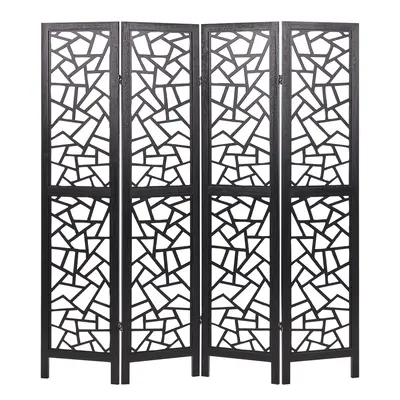 4 Panel Room Divider PIANLARGO Black