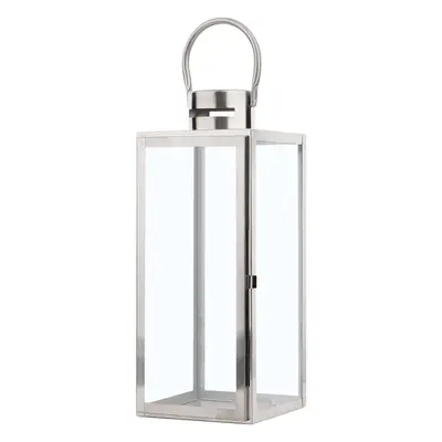 Steel Candle Lantern cm Silver CYPRUS