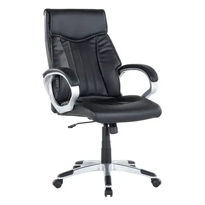 Faux Leather Executive Chair Black TRIUMPH