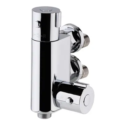 Contemporary Round Vertical Thermostatic Shower Bar Valve (1 Outlet) - Chrome - Balterley