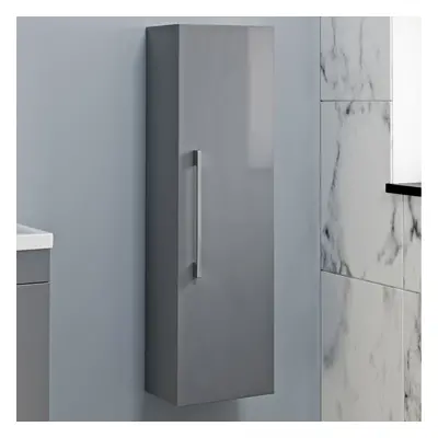 Artis Grey Gloss Wall Hung Tall Bathroom Cabinet x 350mm