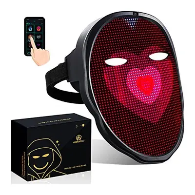 Led Mask with App Bluetooth Programmable Customizedfor Costume Masquerade Rave Cosplay Birthday 