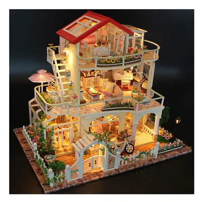 Hoomeda Be Enduring As The Universe DIY Dollhouse With Music Light Cover Miniature Model