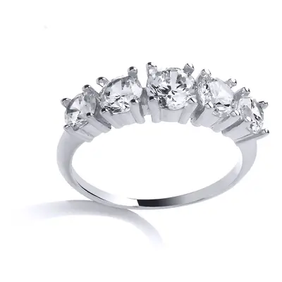 (R) Jewelco London Ladies Rhodium Plated Sterling Silver Cubic zirconia Eternity Engagement Ring