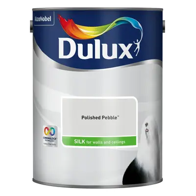 Dulux Walls & Ceilings Silk Emulsion Paint, Polished Pebble, Litre