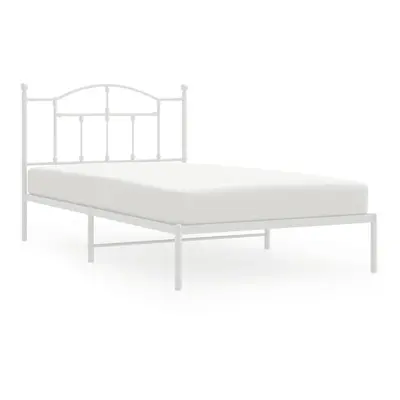 (white, x 200/with headboard) vidaXL Metal Bed Frame Bedroom Platform Bed Base Bedstead Mattress