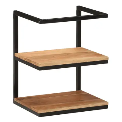 vidaXL Wall Shelf Floating Shelf Wall Storage Rack Solid Wood Acacia and Iron