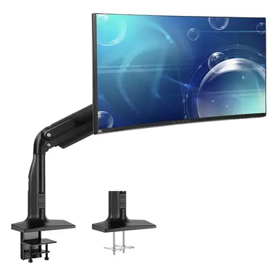 VIVO Aluminum Mount Fits up to inch Ultrawide Monitor, Single Articulating Pneumatic Arm, Clamp-