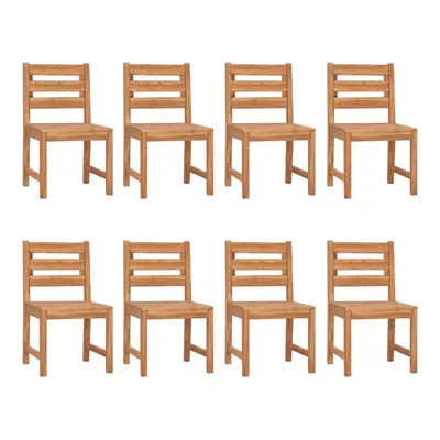 (8 pcs) vidaXL 4/6/8x Solid Wood Teak Garden Chairs Outdoor Seat Balcony Wooden Chair