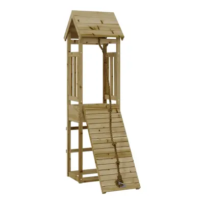 (solid impregnated pinewood) vidaXL Playhouse with Climbing Wall Children Play Climbing Frame So