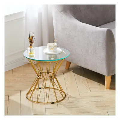 (Gold) Round Coffee Table Modern Lightweight Contemporary Style