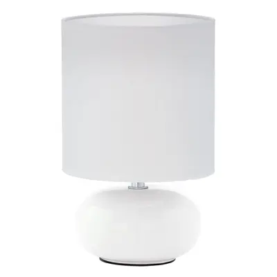 Table Lamp Colour White White Fabric Shade In Line Switch Bulb E14 1x40W