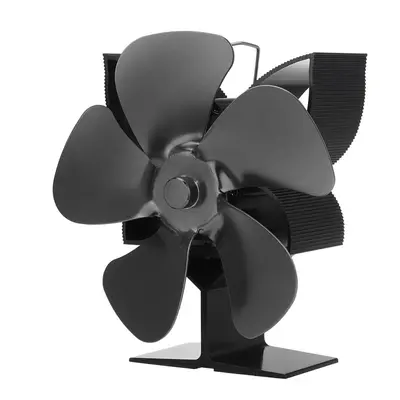 (Silver) Leaves Stove Fan Heat Powered Energy Saving Fireplace Ecofan