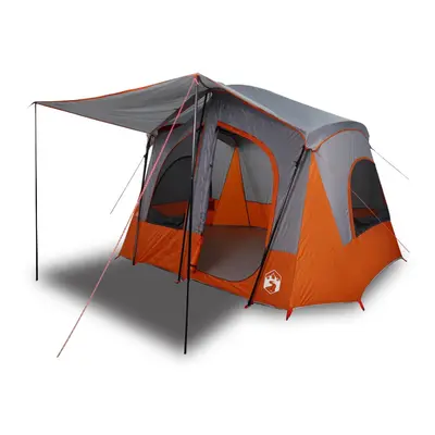 (Grey and orange) vidaXL Camping Tent Cabin 5-Person Lightweight Tent Patio Dome Tent Waterproof