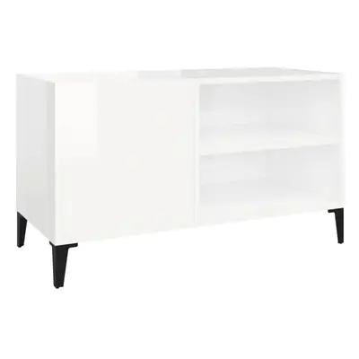 (high gloss white, 84.5 x x cm) vidaXL Record Cabinet Office Vinyl Storage Cabinet Sideboard Eng