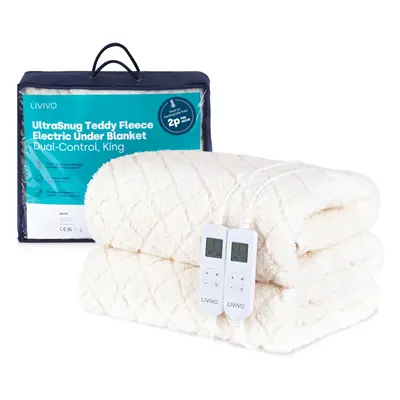 (KIng) LIVIVO Teddy Fleece Electric Blanket Luxuriously Plush Throw