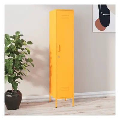 vidaXL Locker Cabinet Mustard Yellow Steel Storage Office Home Cabinet Organiser