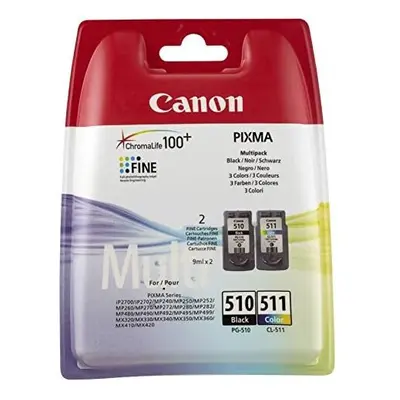 Genuine Original Canon PG510 (PG-510) Black & CL511 (CL-511) Colour ink cartridge for Pixma MP49