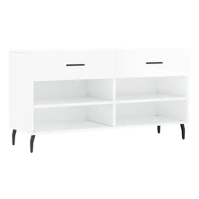 (high gloss white) vidaXL Shoe Bench Shoe Cupboard Shoe Storage Shoe Rack Black Engineered Wood