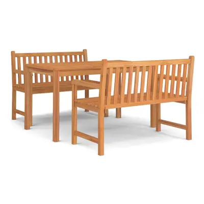 (2x bench + table) vidaXL Solid Wood Teak Garden Dining Set Patio Table Furniture Multi Models