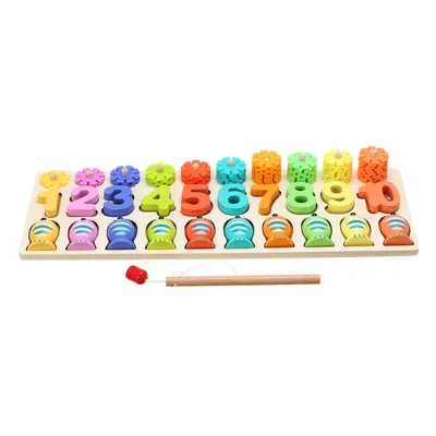 (4 IN 1) 3/4/5 IN Wooden Numbers&Fruit Jigsaw Math Puzzle Kids Learning Educational Set Toys