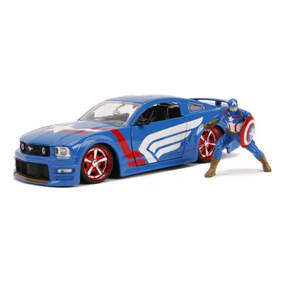 Marvel Comics Captain America Ford Mustang GT Die-cast Toy Sports Car, 1:24 Scale, Eight Years a