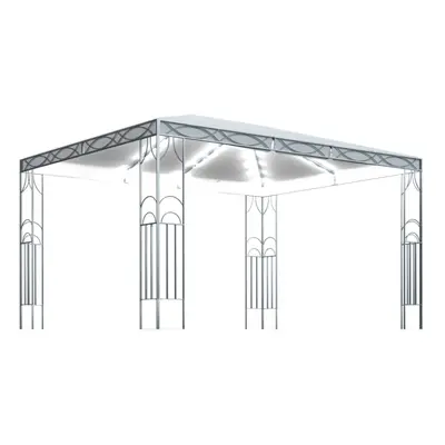 vidaXL Gazebo with LED String Lights 400x300cm Cream Outdoor Pavilion Sunshade