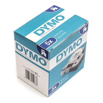 5 x Dymo D1 Standard Labelling Tape (S0720530) 12mm x 7m - Black on White