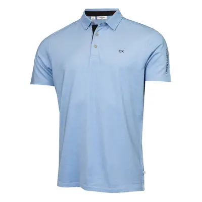 (M, Sky) Calvin Klein Mens Uni Golf Moisture Wicking Breathable Polo Shirt